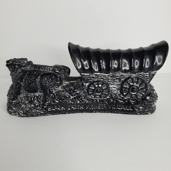 Vintage Aardvark Soapstone Covered Wagon Oxen Pioneer Sculpture - Picture 2 of 9